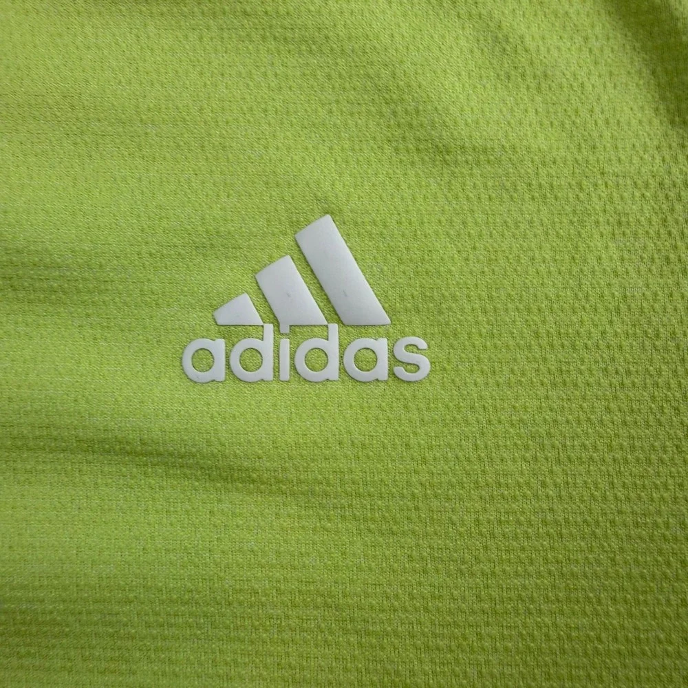Adidas‎ Polo Shirt Men's Large Lime Green Recycled Polyester Athletic Golf Tee